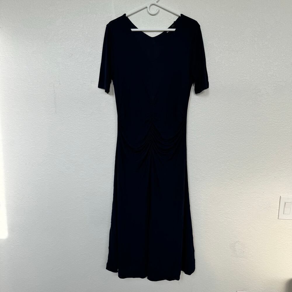 Boss Hugo Boss Erina midi dress dark blue ruched Dress XL Minimalist Modest View 6